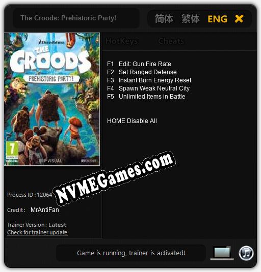 The Croods: Prehistoric Party!: Treinador (V1.0.49)