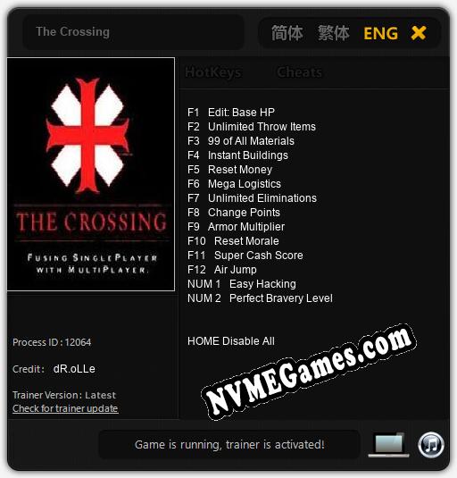 Treinador liberado para The Crossing [v1.0.9]