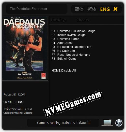 Treinador liberado para The Daedalus Encounter [v1.0.8]