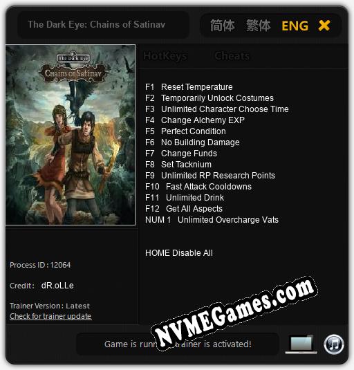 The Dark Eye: Chains of Satinav: Cheats, Trainer +13 [dR.oLLe]