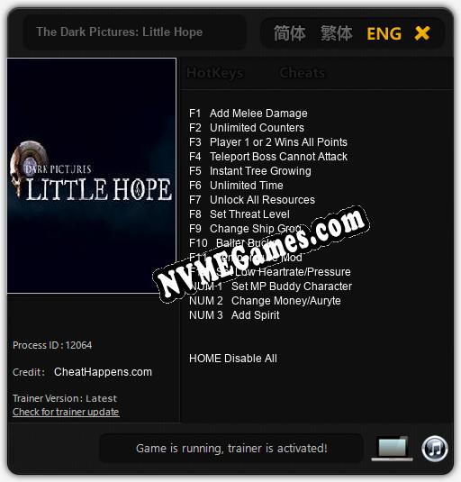 The Dark Pictures: Little Hope: Trainer +15 [v1.2]