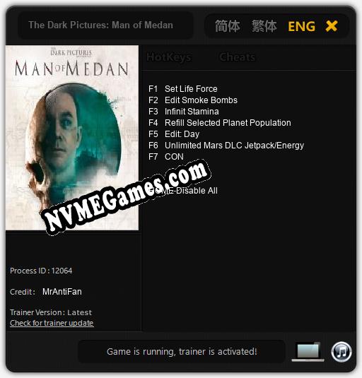 The Dark Pictures: Man of Medan: Treinador (V1.0.5)