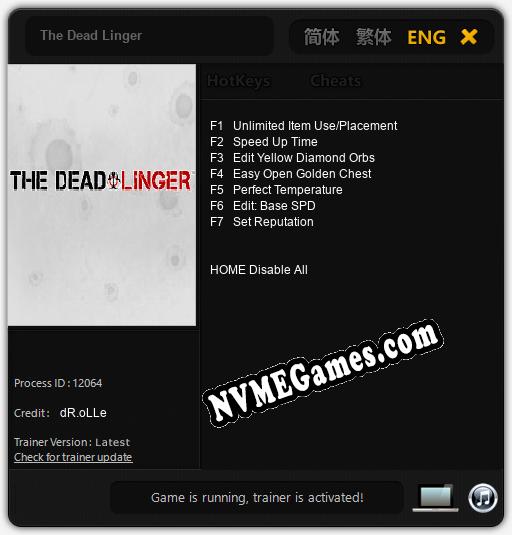 Treinador liberado para The Dead Linger [v1.0.7]