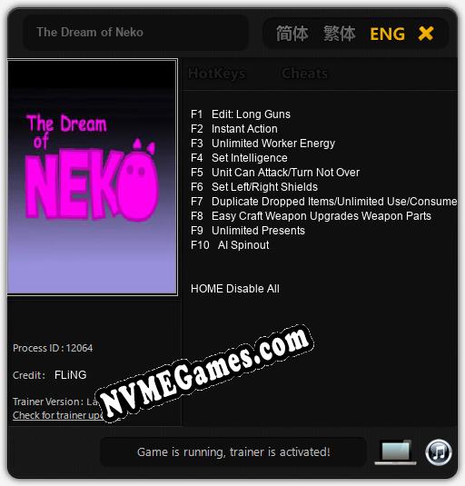 Treinador liberado para The Dream of Neko [v1.0.5]