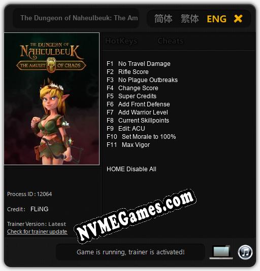 The Dungeon of Naheulbeuk: The Amulet of Chaos: Trainer +11 [v1.9]