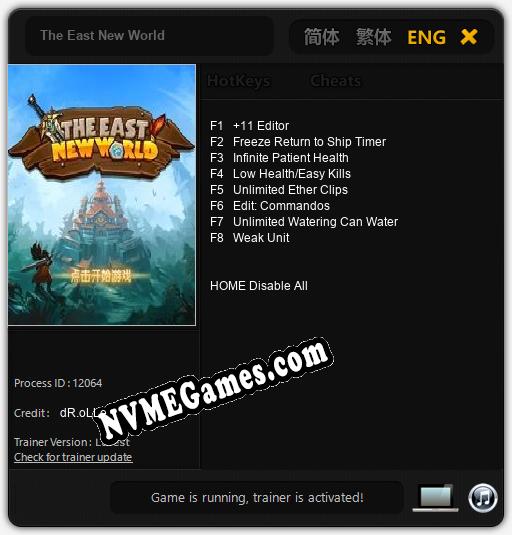 The East New World: Cheats, Trainer +8 [dR.oLLe]