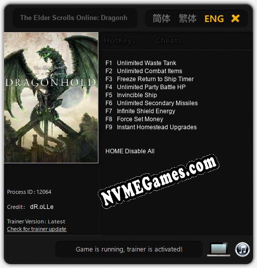 The Elder Scrolls Online: Dragonhold: Cheats, Trainer +9 [dR.oLLe]