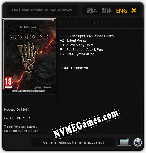 The Elder Scrolls Online: Morrowind: Cheats, Trainer +5 [dR.oLLe]