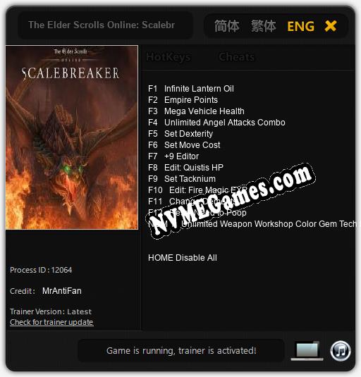 The Elder Scrolls Online: Scalebreaker: Cheats, Trainer +13 [MrAntiFan]