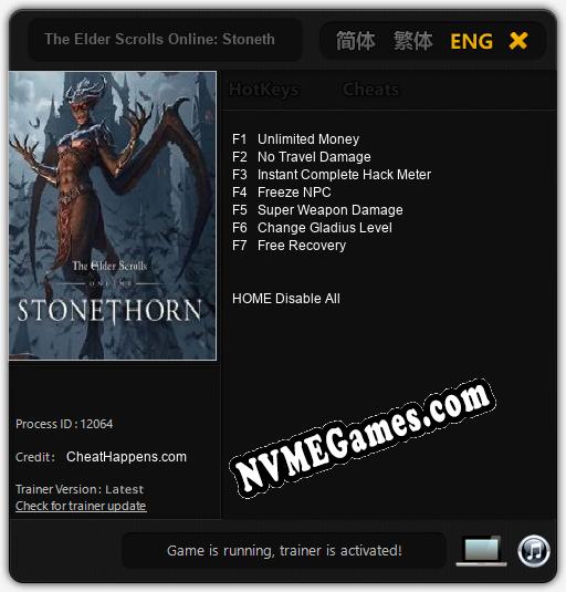 The Elder Scrolls Online: Stonethorn: Treinador (V1.0.5)