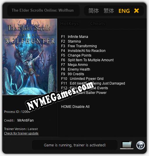The Elder Scrolls Online: Wolfhunter: Cheats, Trainer +13 [MrAntiFan]