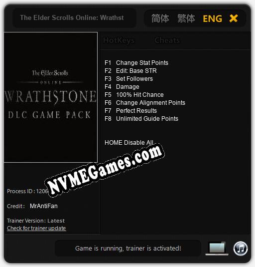 Treinador liberado para The Elder Scrolls Online: Wrathstone [v1.0.1]