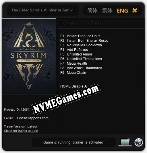 The Elder Scrolls V: Skyrim Anniversary Edition: Trainer +9 [v1.9]