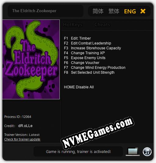 The Eldritch Zookeeper: Trainer +8 [v1.8]