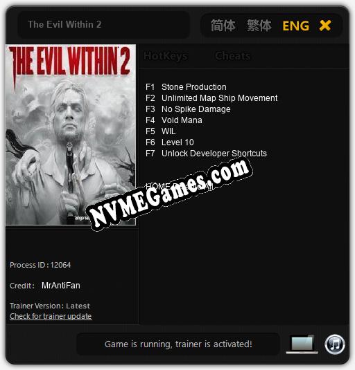 The Evil Within 2: Treinador (V1.0.13)