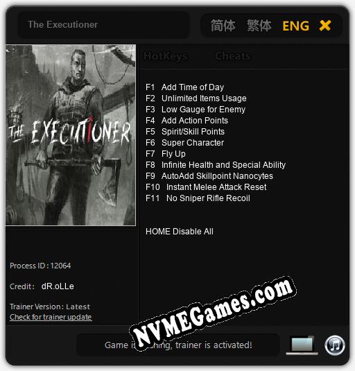 Treinador liberado para The Executioner [v1.0.4]