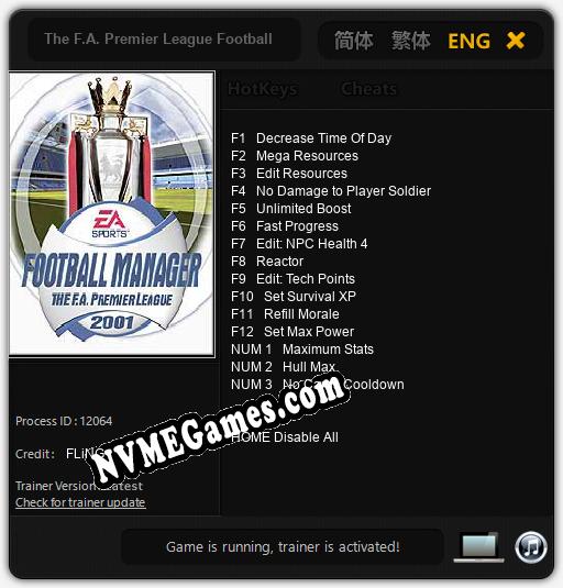 Treinador liberado para The F.A. Premier League Football Manager 2001 [v1.0.3]