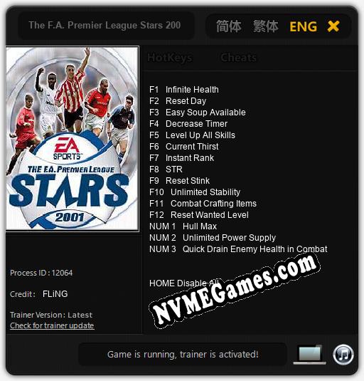 The F.A. Premier League Stars 2001: Treinador (V1.0.62)