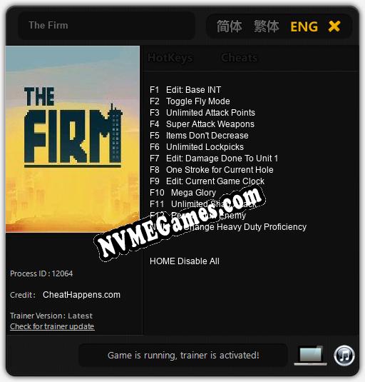 The Firm: Cheats, Trainer +13 [CheatHappens.com]