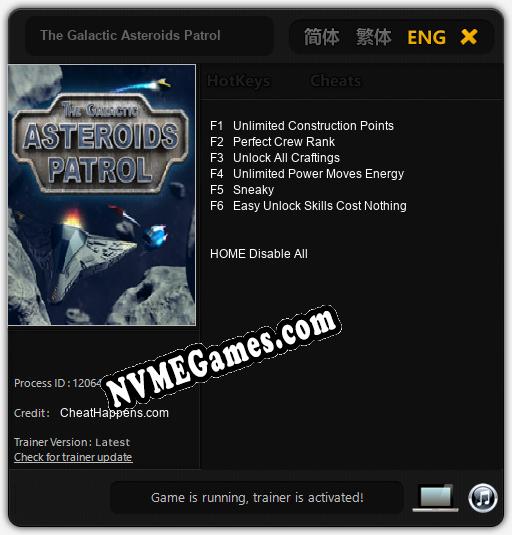 The Galactic Asteroids Patrol: Cheats, Trainer +6 [CheatHappens.com]