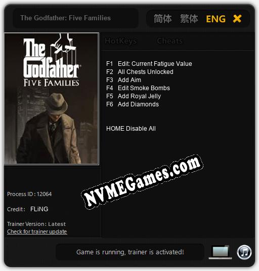 The Godfather: Five Families: Cheats, Trainer +6 [FLiNG]