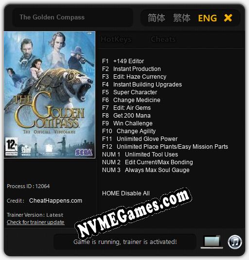 The Golden Compass: Cheats, Trainer +15 [CheatHappens.com]