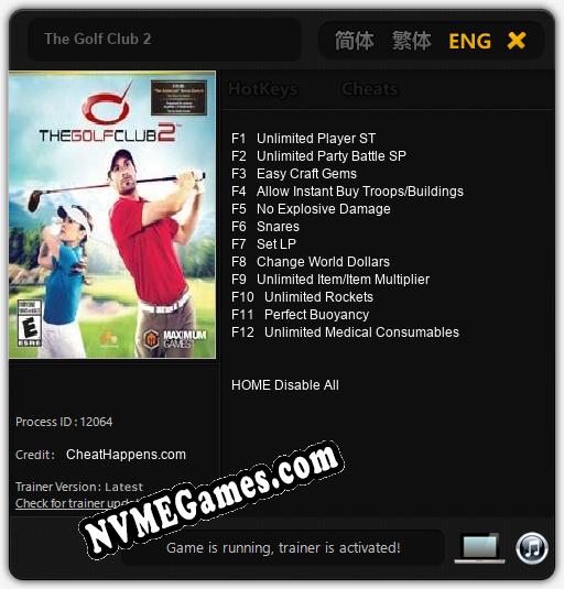 The Golf Club 2: Cheats, Trainer +12 [CheatHappens.com]