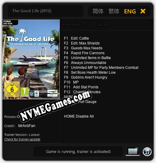 Treinador liberado para The Good Life (2012) [v1.0.5]