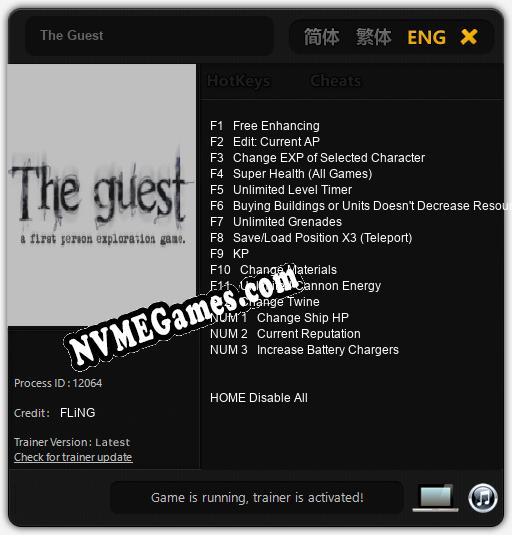 The Guest: Trainer +15 [v1.9]