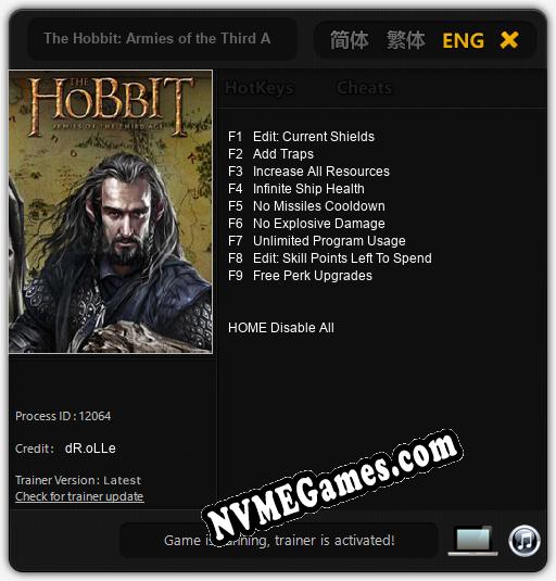 The Hobbit: Armies of the Third Age: Cheats, Trainer +9 [dR.oLLe]