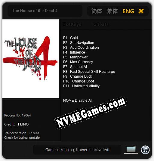 The House of the Dead 4: Cheats, Trainer +11 [FLiNG]