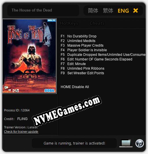 The House of the Dead: Cheats, Trainer +9 [FLiNG]