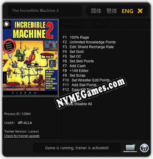 The Incredible Machine 2: Trainer +12 [v1.7]