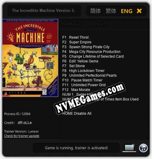 The Incredible Machine Version 3.0: Cheats, Trainer +14 [dR.oLLe]