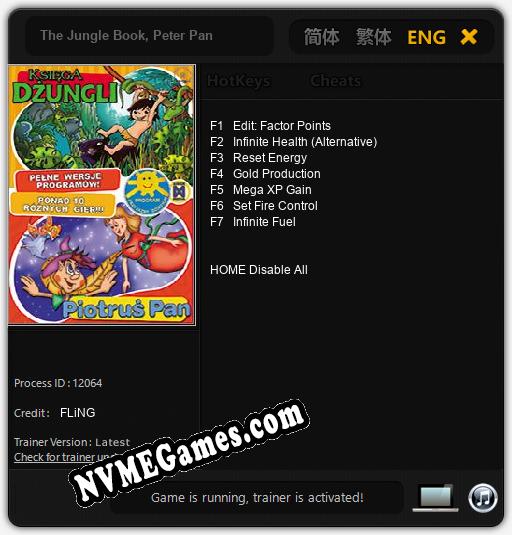 The Jungle Book, Peter Pan: Cheats, Trainer +7 [FLiNG]