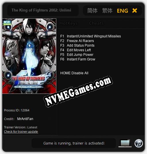 The King of Fighters 2002: Unlimited Match: Cheats, Trainer +6 [MrAntiFan]