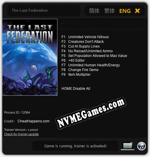 The Last Federation: Trainer +9 [v1.1]