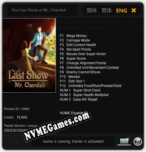 The Last Show of Mr. Chardish: Trainer +15 [v1.1]