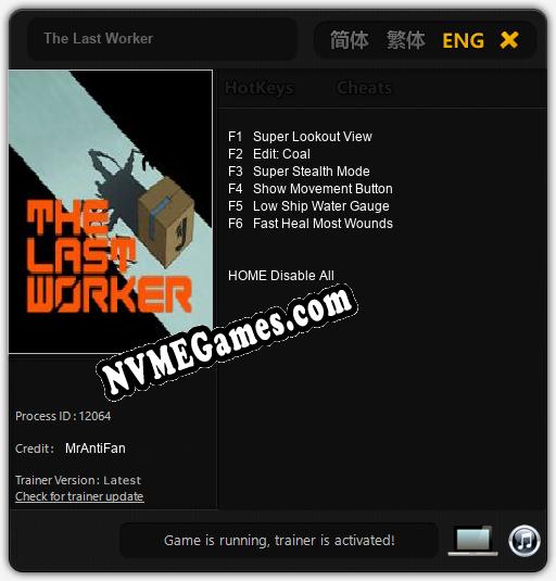 Treinador liberado para The Last Worker [v1.0.2]