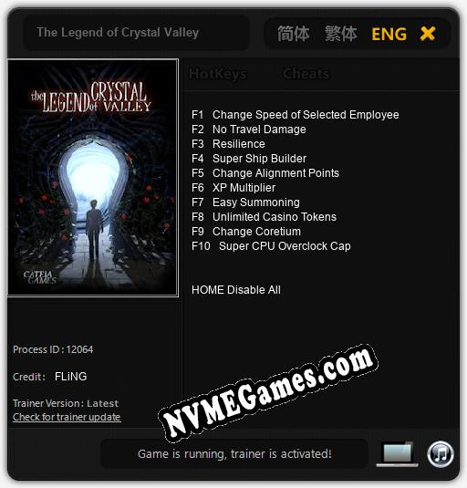 Treinador liberado para The Legend of Crystal Valley [v1.0.3]