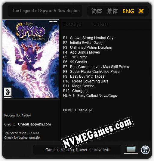 The Legend of Spyro: A New Beginning: Trainer +13 [v1.7]