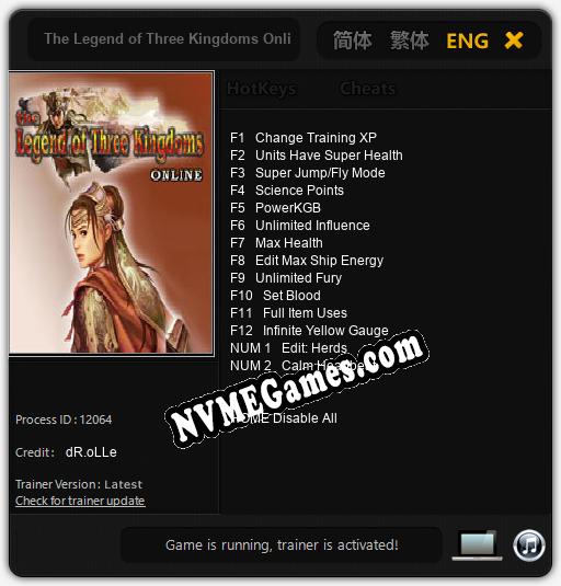 The Legend of Three Kingdoms Online: Trainer +14 [v1.1]