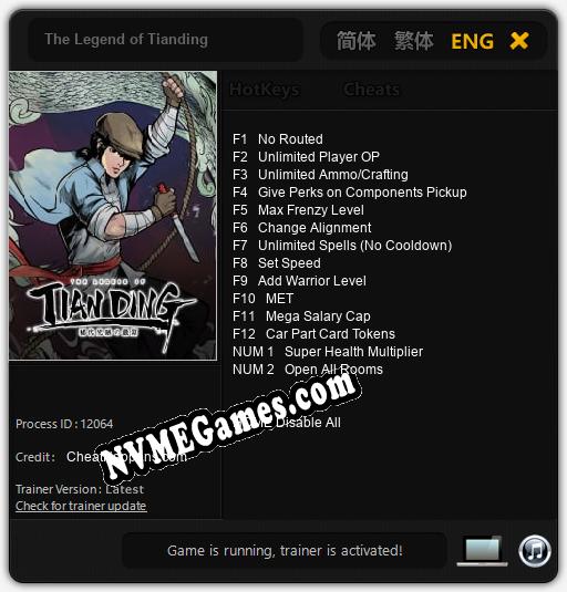 The Legend of Tianding: Trainer +14 [v1.7]