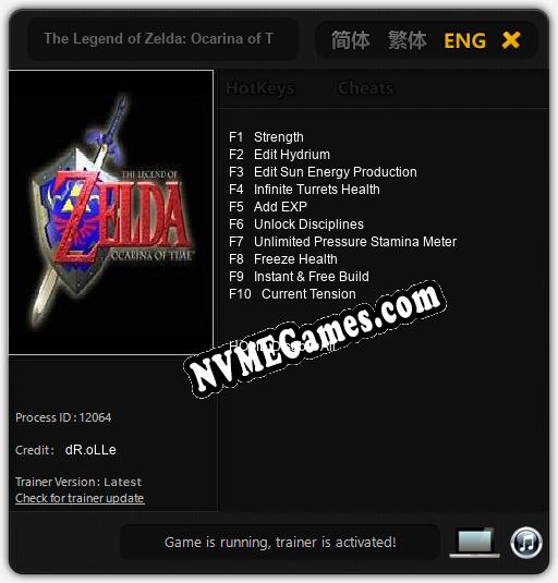 The Legend of Zelda: Ocarina of Time 3D: Trainer +10 [v1.5]