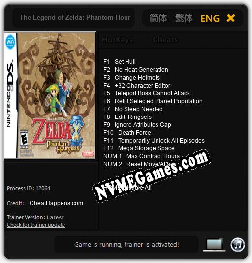 Treinador liberado para The Legend of Zelda: Phantom Hourglass [v1.0.9]