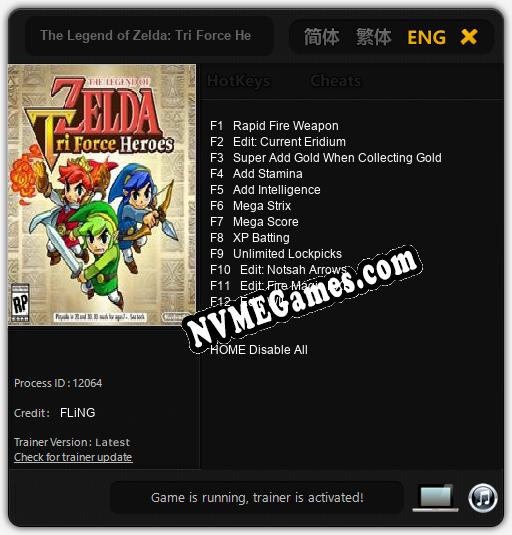 The Legend of Zelda: Tri Force Heroes: Treinador (V1.0.58)