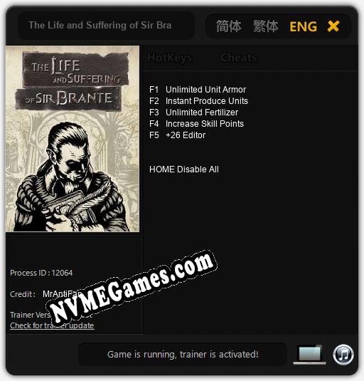 Treinador liberado para The Life and Suffering of Sir Brante [v1.0.2]