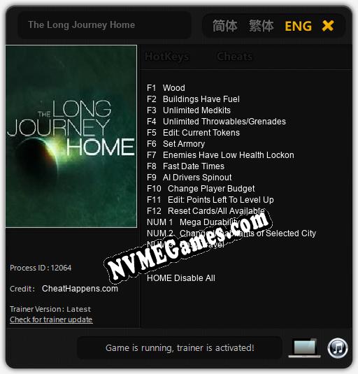 The Long Journey Home: Cheats, Trainer +15 [CheatHappens.com]