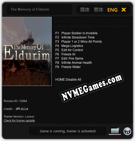 The Memory of Eldurim: Cheats, Trainer +9 [dR.oLLe]