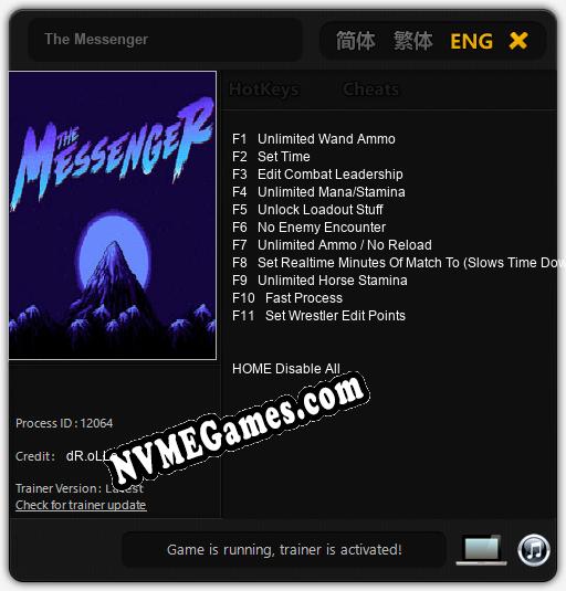 Treinador liberado para The Messenger [v1.0.6]